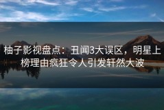 柚子影视盘点：丑闻3大误区，明星上榜理由疯狂令人引发轩然大波