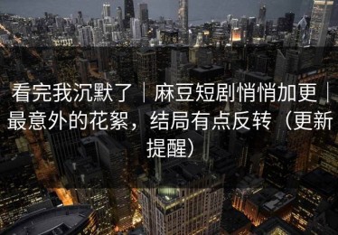 看完我沉默了｜麻豆短剧悄悄加更｜最意外的花絮，结局有点反转（更新提醒）