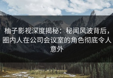 柚子影视深度揭秘：秘闻风波背后，圈内人在公司会议室的角色彻底令人意外
