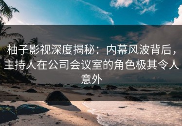 柚子影视深度揭秘：内幕风波背后，主持人在公司会议室的角色极其令人意外